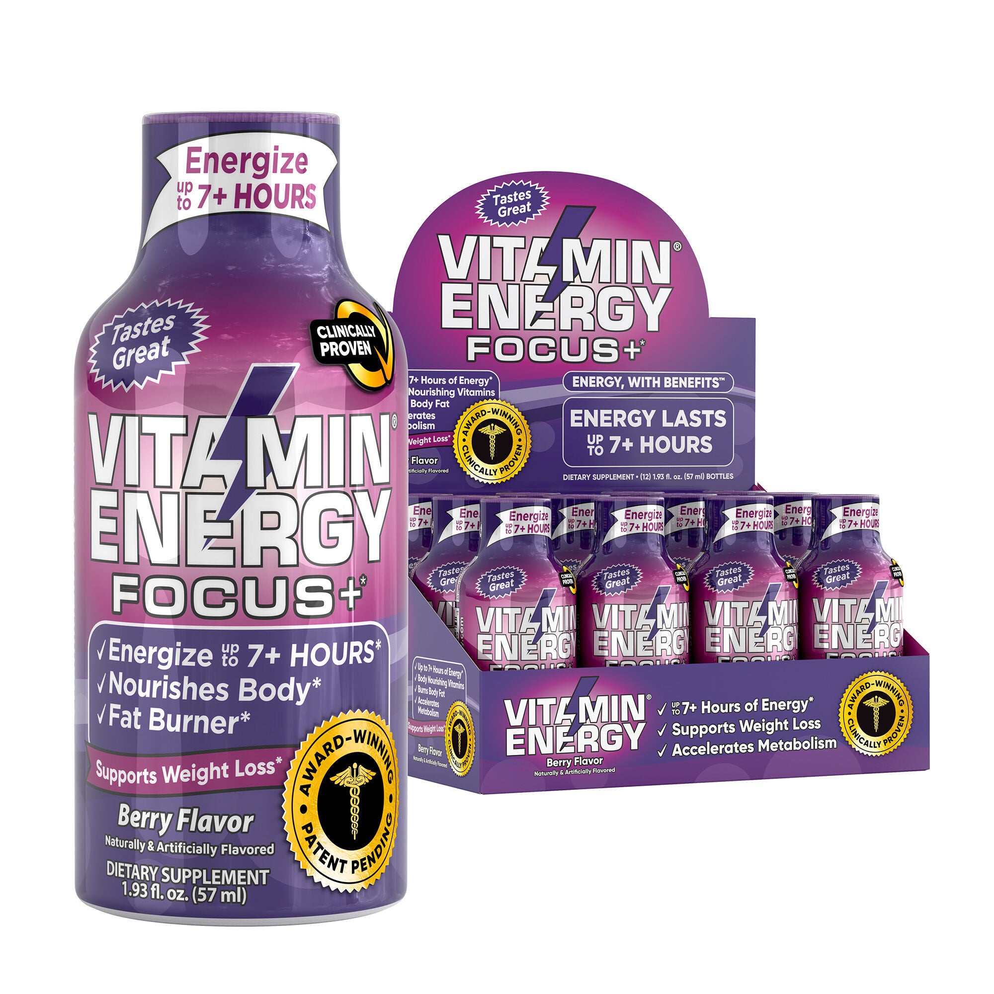 Focus + Energy with Benefits - Berry - 1.93 oz. (12 Bottles)  | GNC